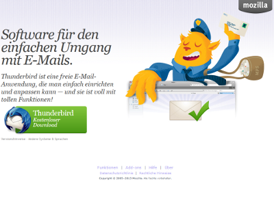 Bild: Screenshot zum Download des Thunderbird